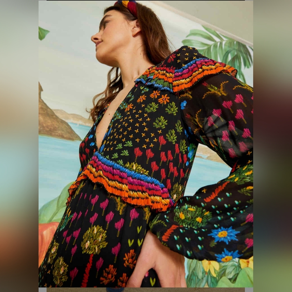 NWT Farm Rio Fruit Garden maxi dress - Picture 5 of 9